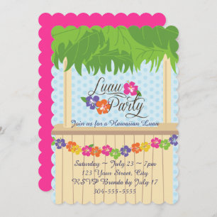 Hawaiisches Luau Party Einladung