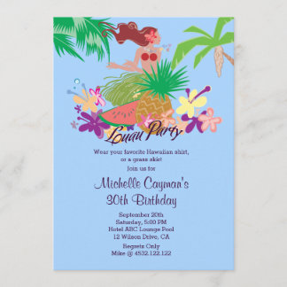 Hawaiisches Luau Party Einladung