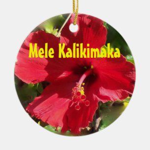 Hawaiisches Mele Kalikimaka Keramikornament
