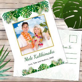 Hawaiisches Mele Kalikimaka Weihnachtslicht-Foto Feiertagspostkarte