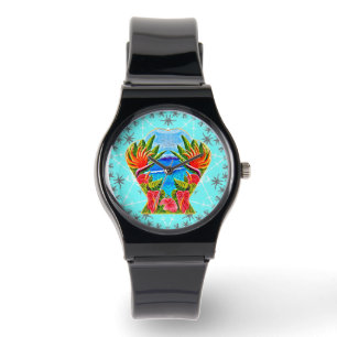 Hawaiisches Paradies zweimal (blau) Armbanduhr