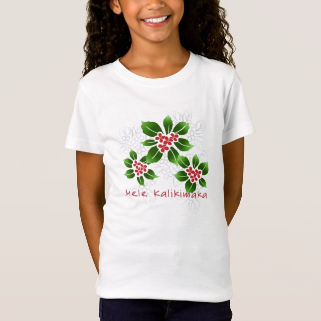 Hawaiisches Stechpalme Mele Kalikimaka T-Shirt (Vorderseite)