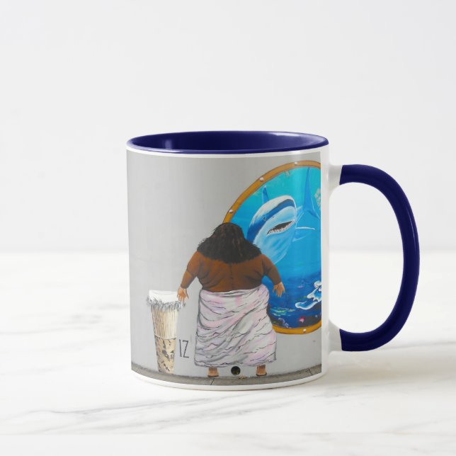 Hawaiisches Straßen-Kunst-Israel-Wandgemälde Tasse (Rechts)
