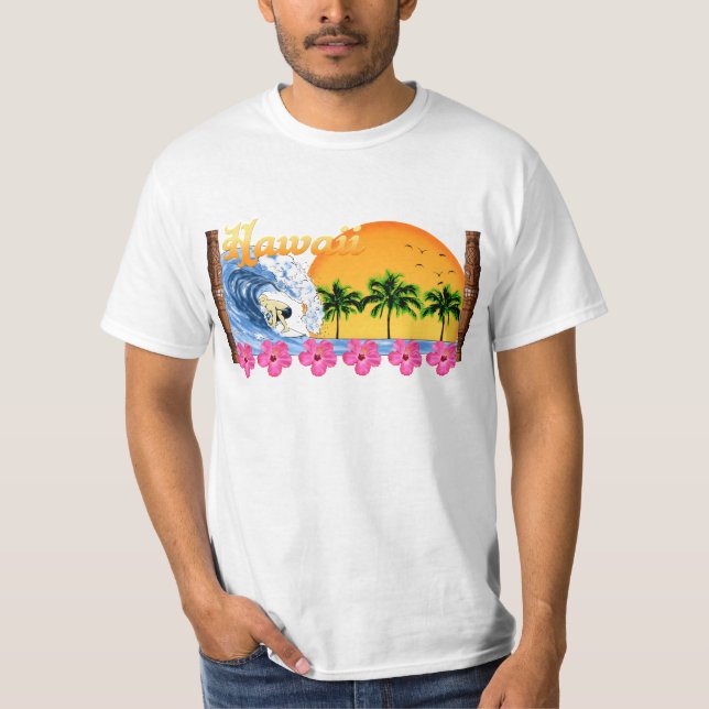 Hawaiisches Surfen T-Shirt (Vorderseite)