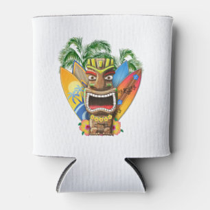 Hawaiisches surfendes Tiki Dosenkühler