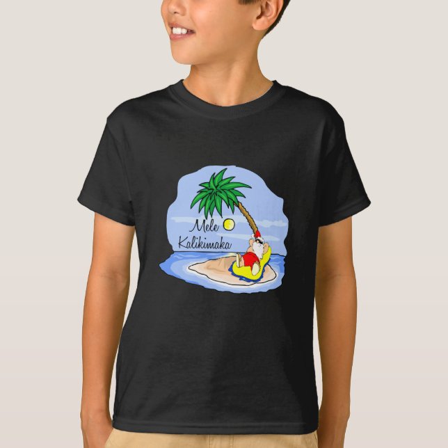 Hawaiisches T-Stück 5 Sun-Badens Sankt Weihnachts T-Shirt (Vorderseite)
