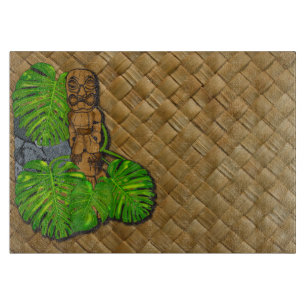 Hawaiisches Tiki Lauhala Druck-Glasschneiden-Brett Schneidebrett