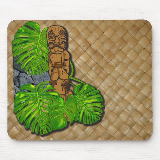Hawaiisches Tiki Lauhala Mousepad (Vorne)