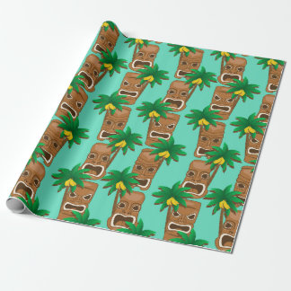 Hawaiisches Tiki Wiederholungs-Muster Geschenkpapier