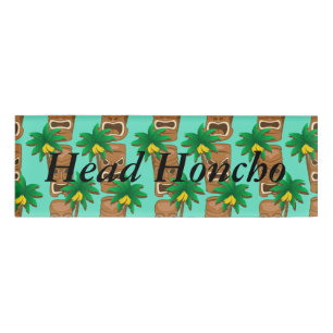 Hawaiisches Tiki Wiederholungs-Muster Namenschild