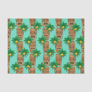 Hawaiisches Tiki Wiederholungs-Muster Seidenpapier