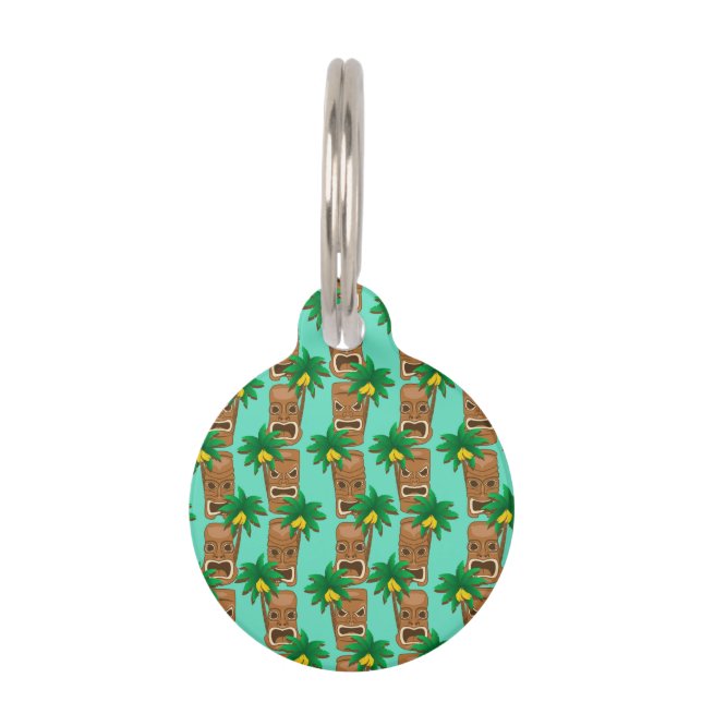 Hawaiisches Tiki Wiederholungs-Muster Tiermarke (Vorderseite)