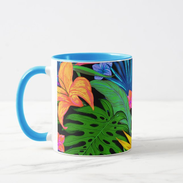 Hawaiisches tropisches Blumen-Muster Tasse (Links)