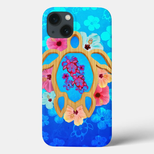 Hawaiisches tropisches Honu Case-Mate iPhone Hülle (Rückseite)