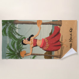 Hawaiisches Vintages beunruhigtes Strandtuch