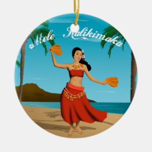 Hawaiisches Vintages Mele Kalikimaka kundengerecht Keramikornament