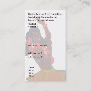 Hawaiisches wirkliches Anwesen South Pacific Visitenkarte