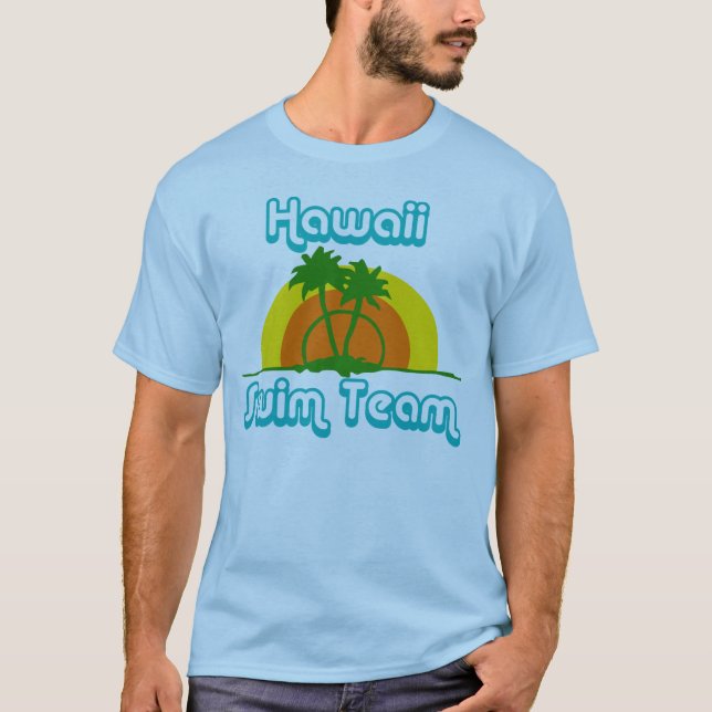 Hawaiiswim-Team-Retro T - Shirt, Palmen T-Shirt (Vorderseite)