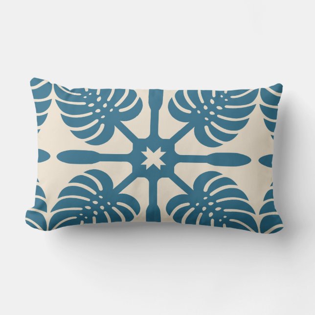 HAWAISCH-QUILT-PILLOW - Monstera Lendenkissen (Vorderseite)