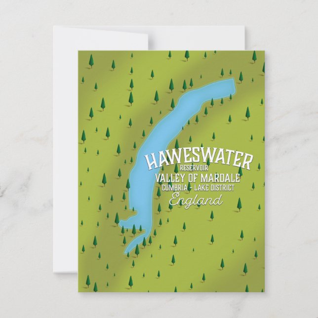 Haweswater Reservoir travel map poster. (Vorderseite)