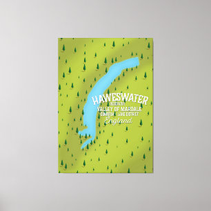 Haweswater Reservoir travel map poster. Leinwanddruck