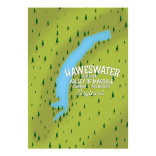Haweswater-Stausee-Reisekartenposter. Fotodruck