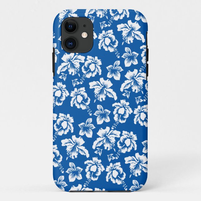 Hawiian Blue Blume Pattern Case-Mate iPhone Hülle (Rückseite)