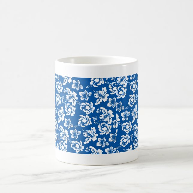 Hawiian Blue Blume Pattern Kaffeetasse (Mittel)