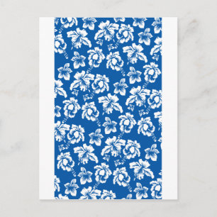 Hawiian Blue Blume Pattern Postkarte