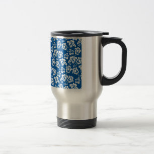 Hawiian Blue Blume Pattern Reisebecher