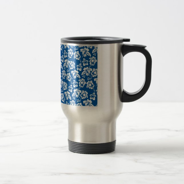 Hawiian Blue Blume Pattern Reisebecher (Rechts)