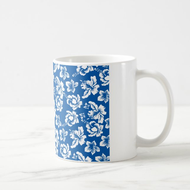 Hawiian Blue Blume Pattern Tasse (Rechts)