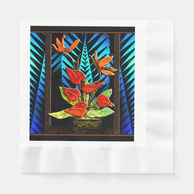 Hawiian Christmas Bouquet Serviette (Vorderseite)