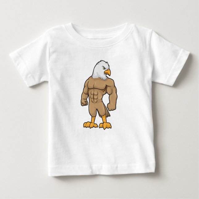 Hawk als Bodybuilder mit Six Pack Baby T-shirt (Vorderseite)