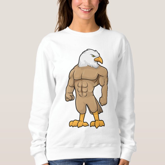 Hawk als Bodybuilder mit Six Pack Sweatshirt (Vorderseite)