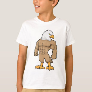 Hawk als Bodybuilder mit Six Pack T-Shirt