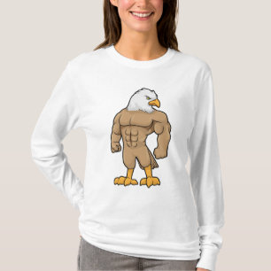 Hawk als Bodybuilder mit Six Pack T-Shirt