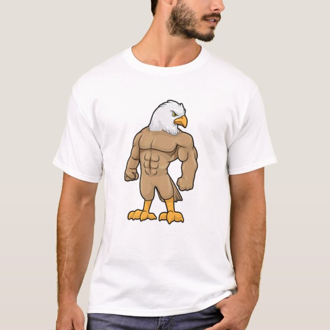 Hawk als Bodybuilder mit Six Pack T-Shirt (Vorderseite)