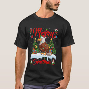 Hawk Bird Frohe Weihnachtsbaum leuchten Santa Hawk T-Shirt