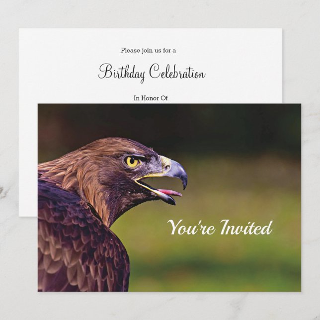 Hawk Birthday Einladung (Vorne/Hinten)