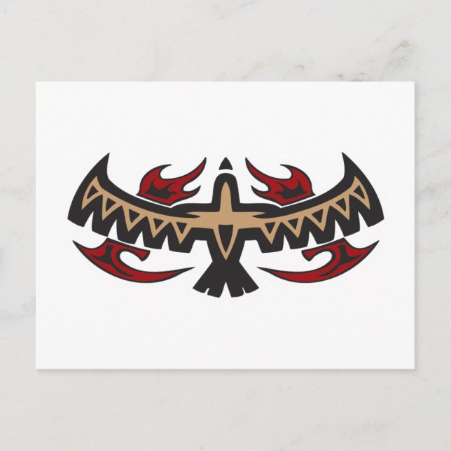 Hawk Eagle Tribal Tattoo Postkarte (Vorderseite)