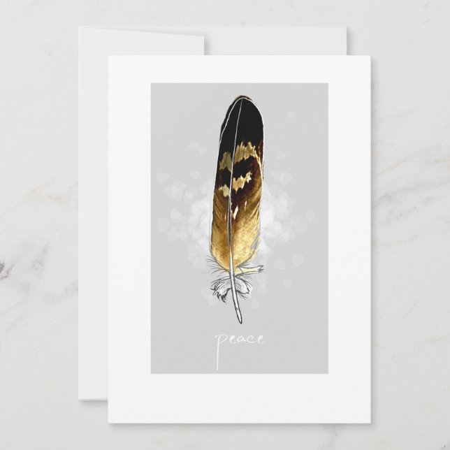 Hawk Feather Flat Holiday Card Feiertagskarte (Vorderseite)