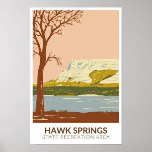 Hawk Springs Staat Recreation Area Wyoming Vintag Poster