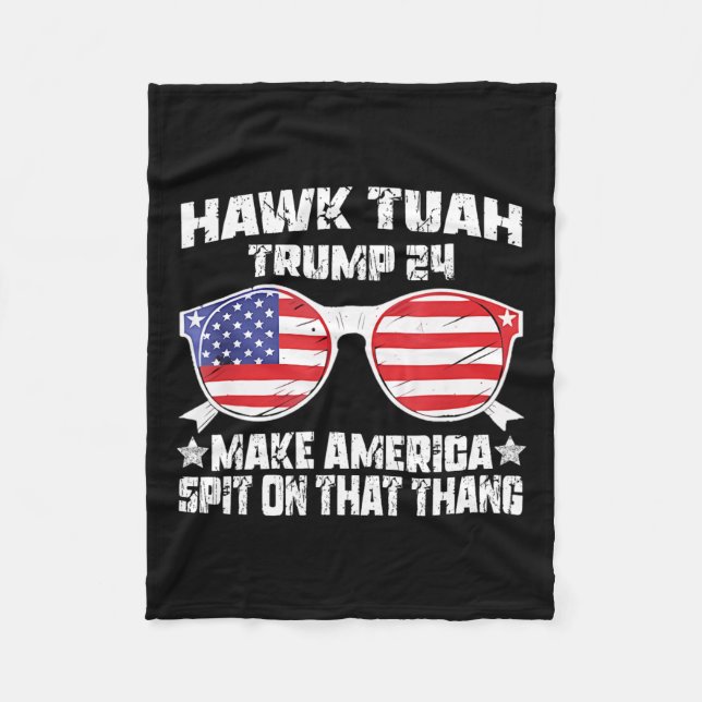 Hawk Tuah Funny Viral Spaß Meme Video Girl 24 Tua Fleecedecke (Vorderseite)