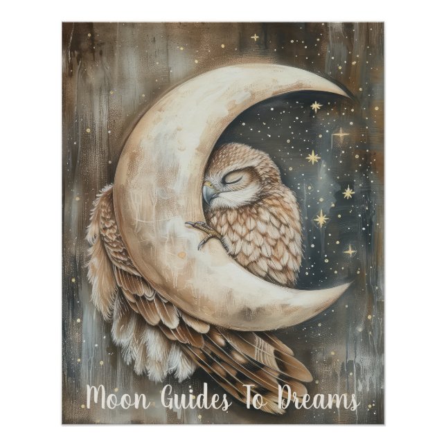 Hawk-Vogelbaby auf dem Mond Poster (Vorderseite)