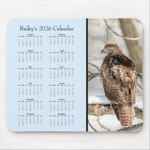 Hawk - Vollkalender 2026 zum Anpassen Mousepad