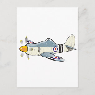Hawker Fury Karikatur Postkarte