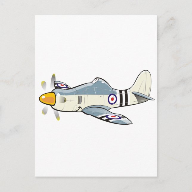 Hawker Fury Karikatur Postkarte (Vorderseite)
