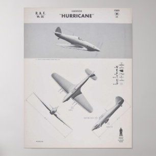Hawker Hurricane MKIIC Erkennungspaket, 1942 Poster