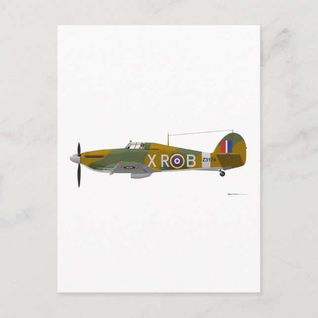 Hawker Hurricane Postkarte (Vorderseite)